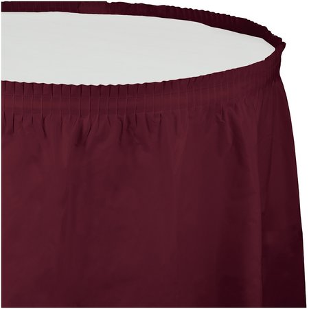 TOUCH OF COLOR Burgundy Red Plastic Tableskirt, 14', 6PK 743122